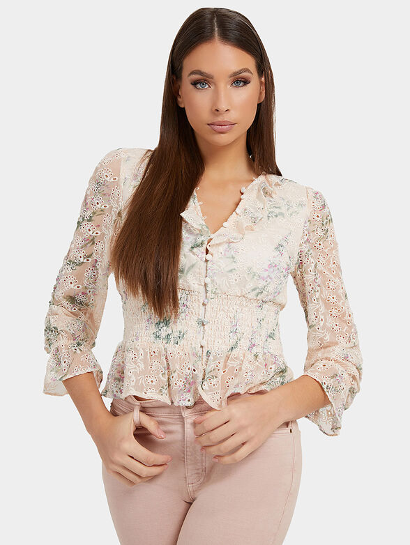 LS YUMI blouse in beige color - 1