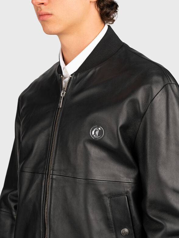 GOTHIC leather bomber jacket - 3