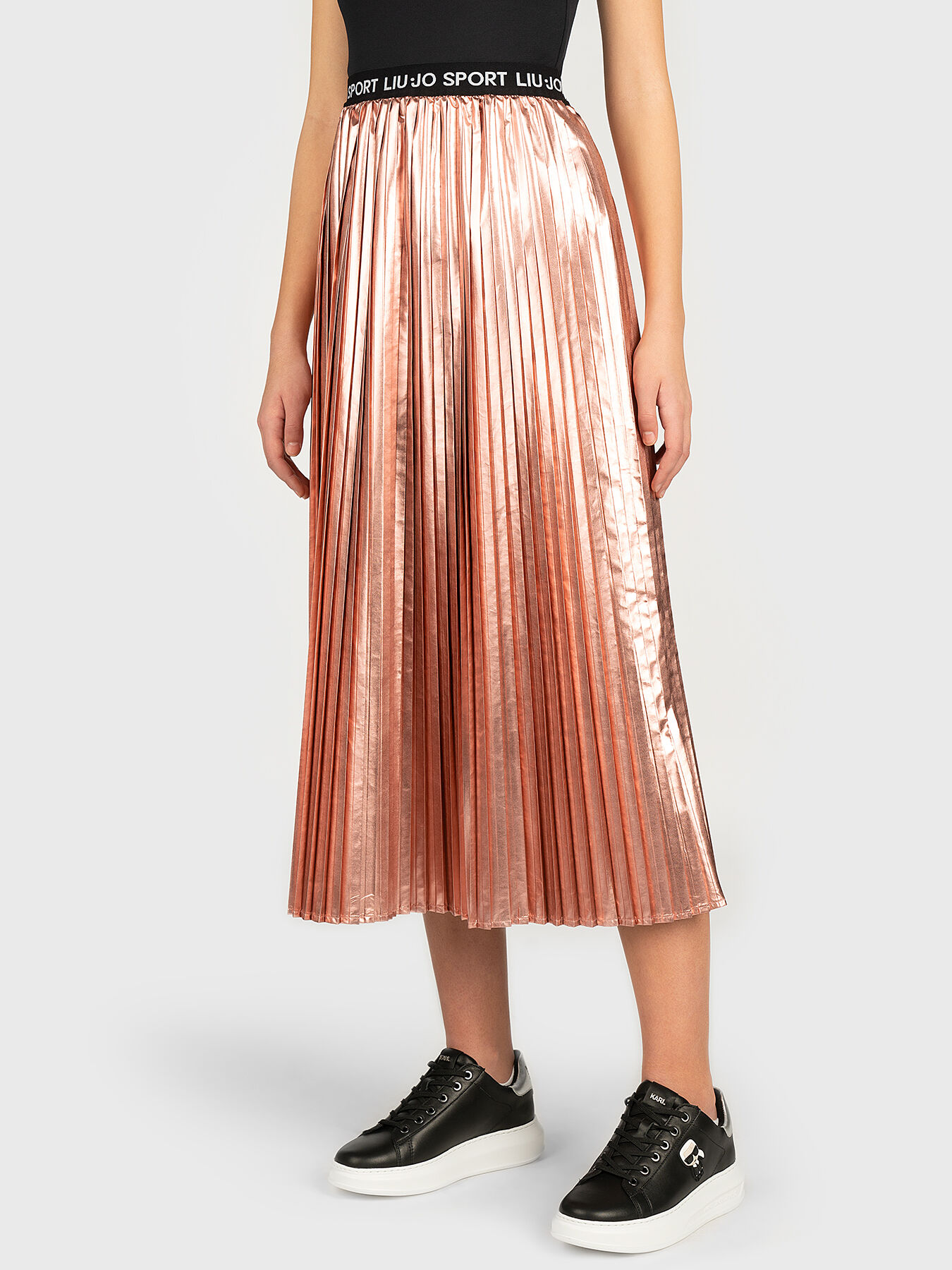 Gold pleated skirt 48 outlet