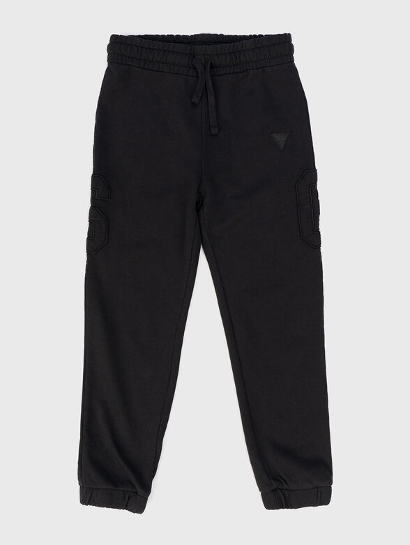 Sports trousers with embroidered logo accent - 1