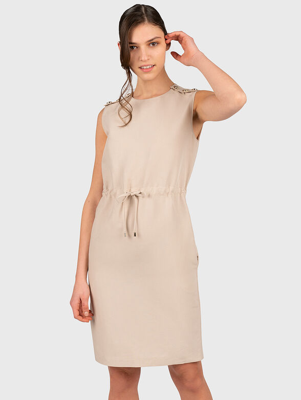 Beige linen dress brand TRUSSARDI  Globalbrandsstore.com/en