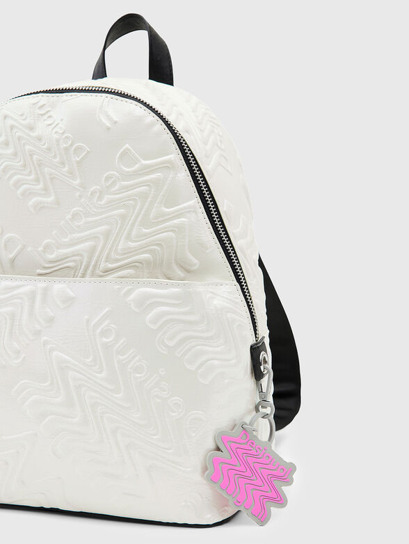 White backpack with monogram logo element - 5