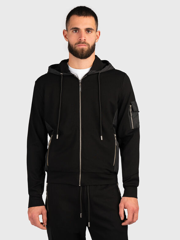 Black sweatshirt in viscose blend - 1