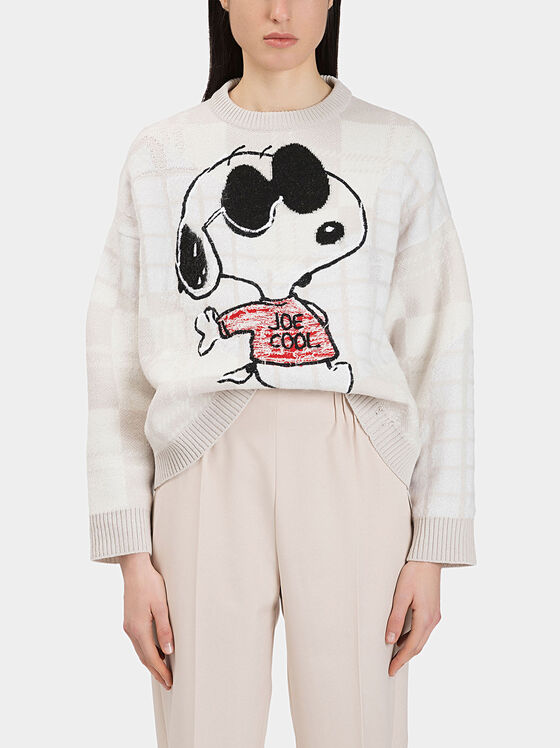 Пуловер с Snoopy акцент - 1