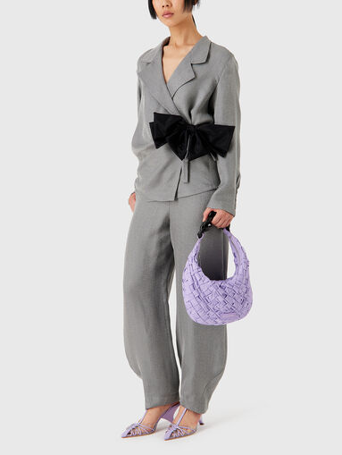 Trousers with wide legs in grey colour - 5