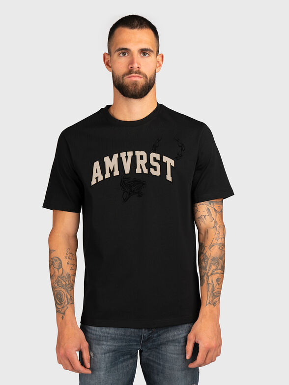 T-shirt with accent lettering and print - 1