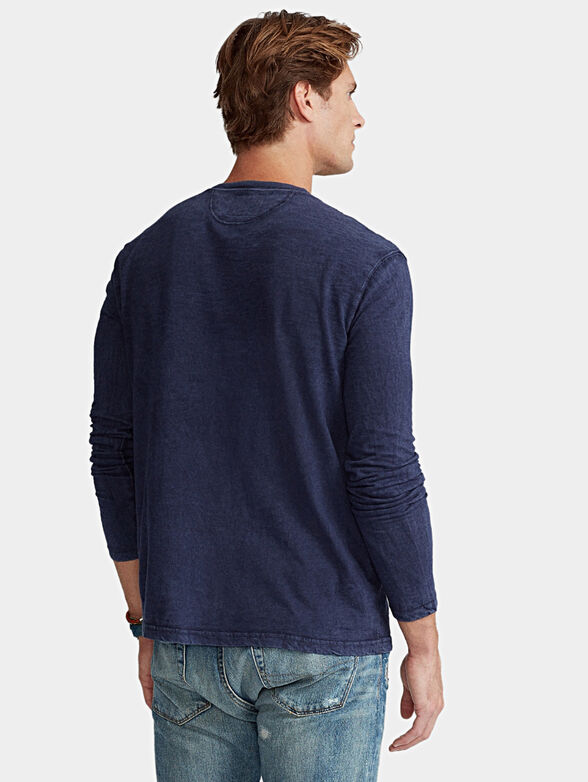 Cotton blouse with oval neckline - 3