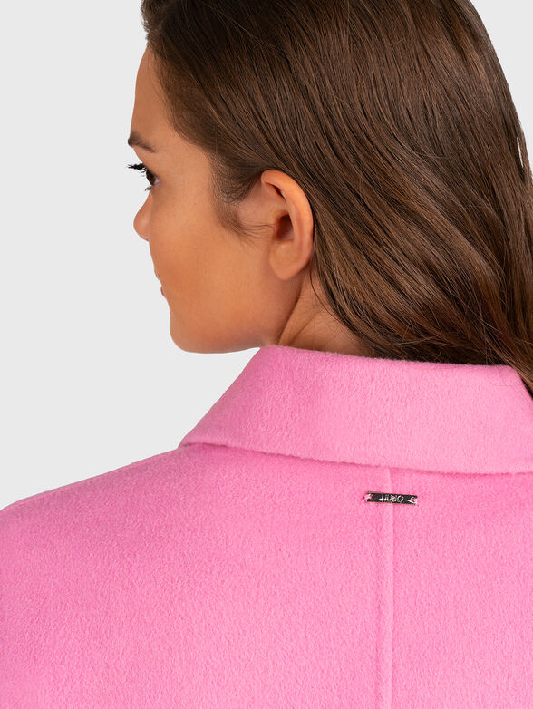 Wool blend coat in pink color - 5