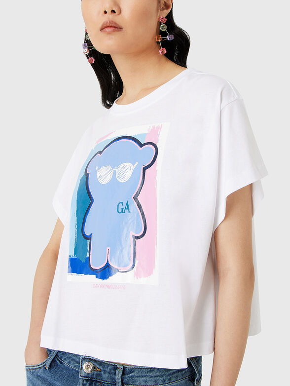 Cotton T-shirt with print  - 4