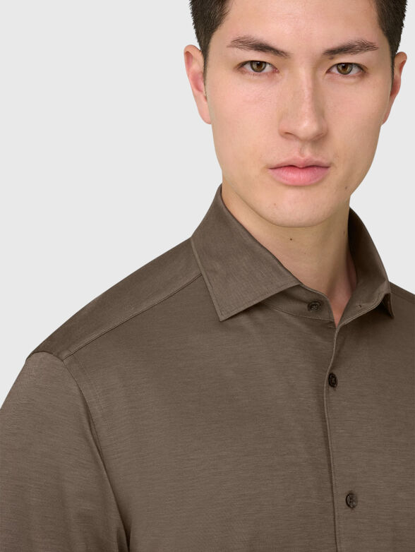 Brown long-sleeved shirt - 4