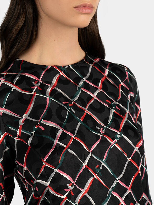 Silk blouse with colorful print - 1