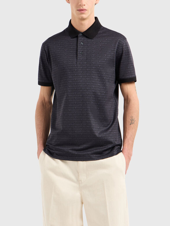 Cotton polo shirt with logo print - 1