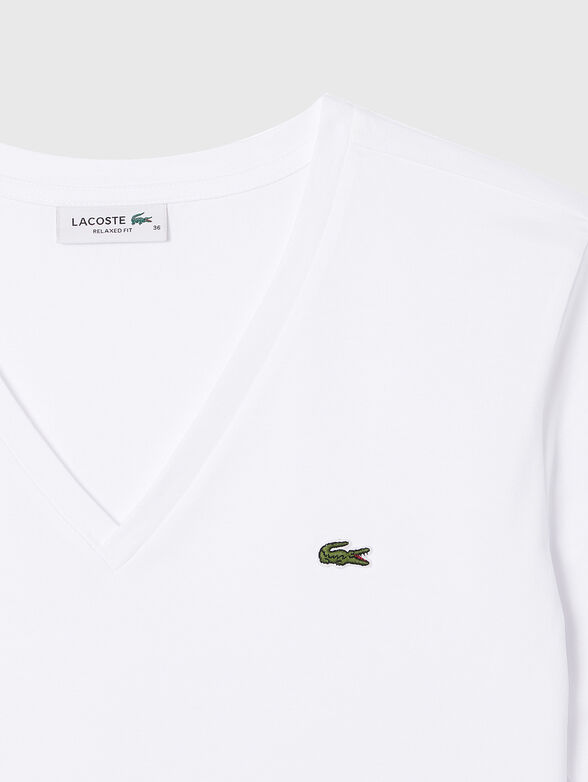 Black T-shirt with V-neck - 2