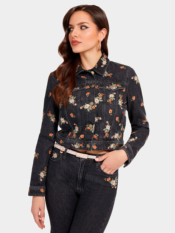 DORIA denim jacket with embroidered flowers - 1