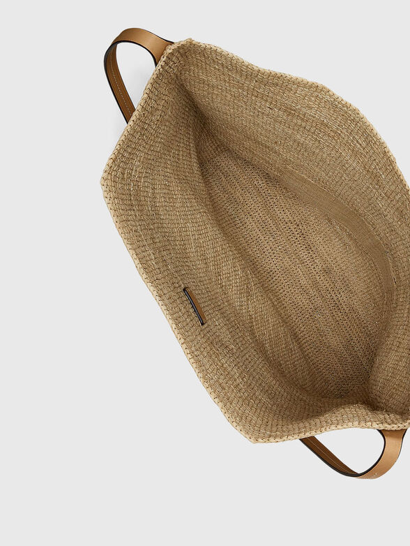 Logo raffia extra-large tote bag - 6