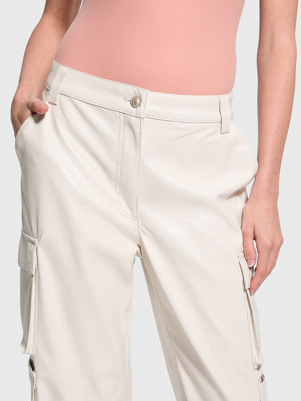 KORI black cargo trousers in faux leather  - 5