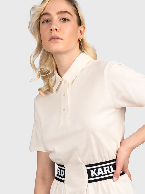 Cotton polo-shirt dress with logo detail - 4