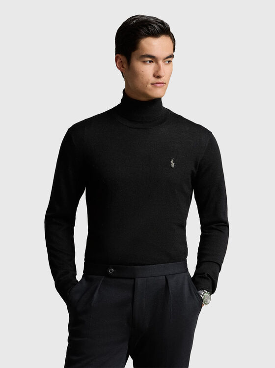 Вълнен пуловер с поло яка - 1