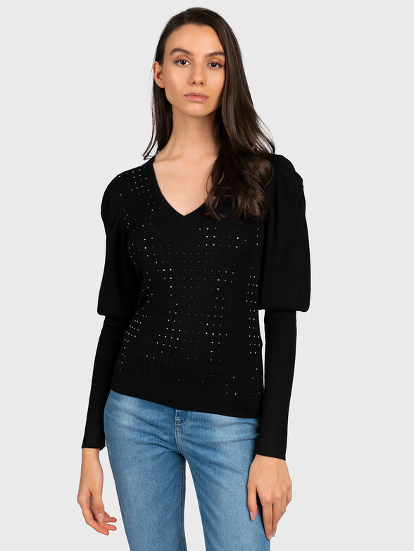 Black sweater with decorative studs - 1