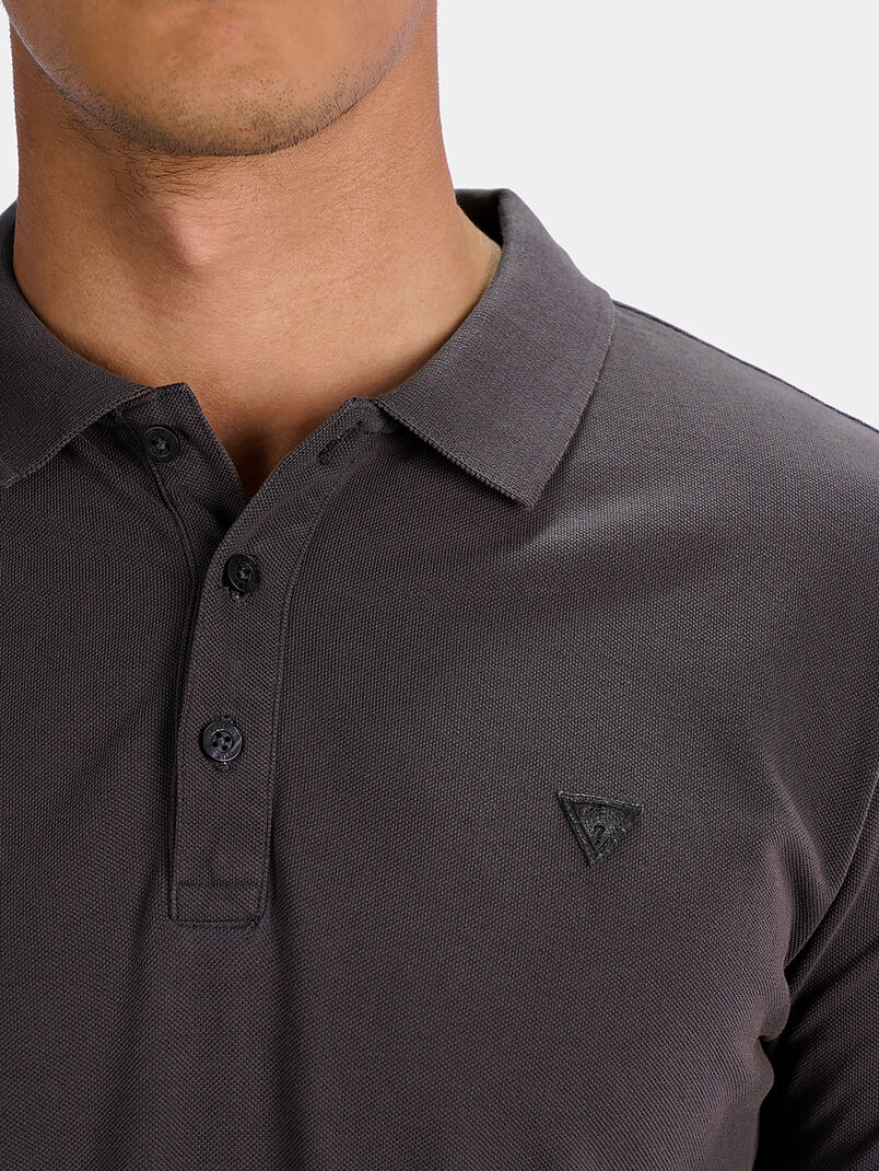 CRAIG Grey polo-shirt with logo accent on the sleeves - 3