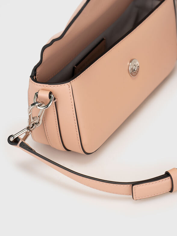 K/SIGNATURE beige leather bag with logo accent - 6