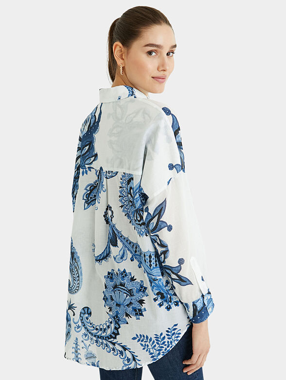 INARA Cotton shirt with floral print - 3