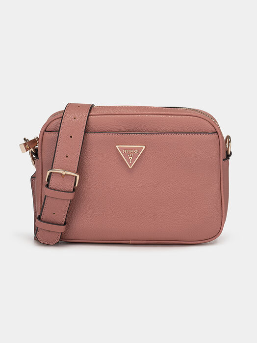 Crossbody bag with logo in beige colour