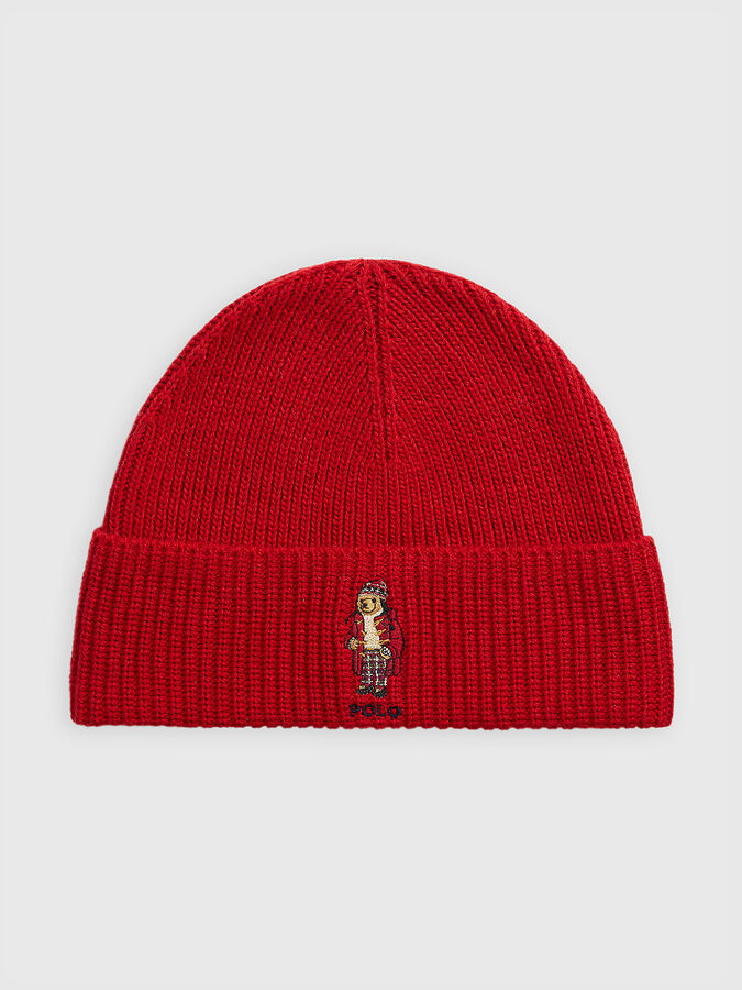 Polo Bear red knitted hat brand POLO RALPH LAUREN