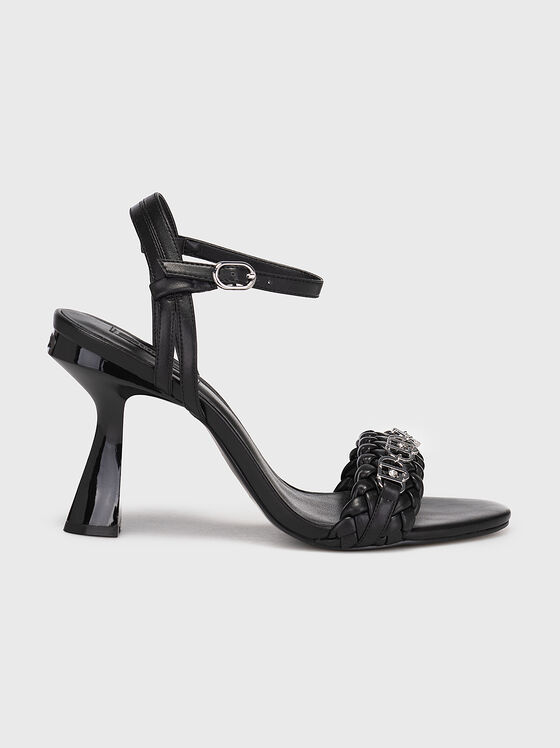 Черни сандали LISA 06 с метален детайл - 1