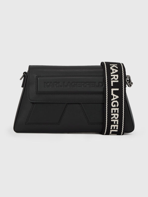 Leather crossbody bag with logo - 1