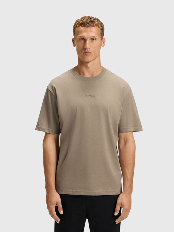 T-shirt with oval neckline in black  - 1
