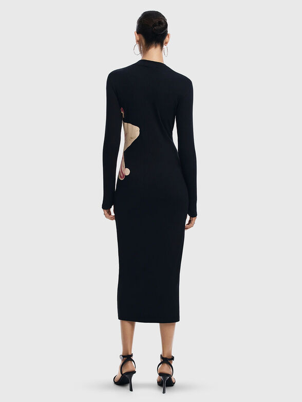 Midi dress with long sleeves and floral print - 2