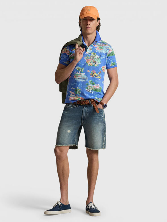 Cotton polo shirt with sea accents - 2