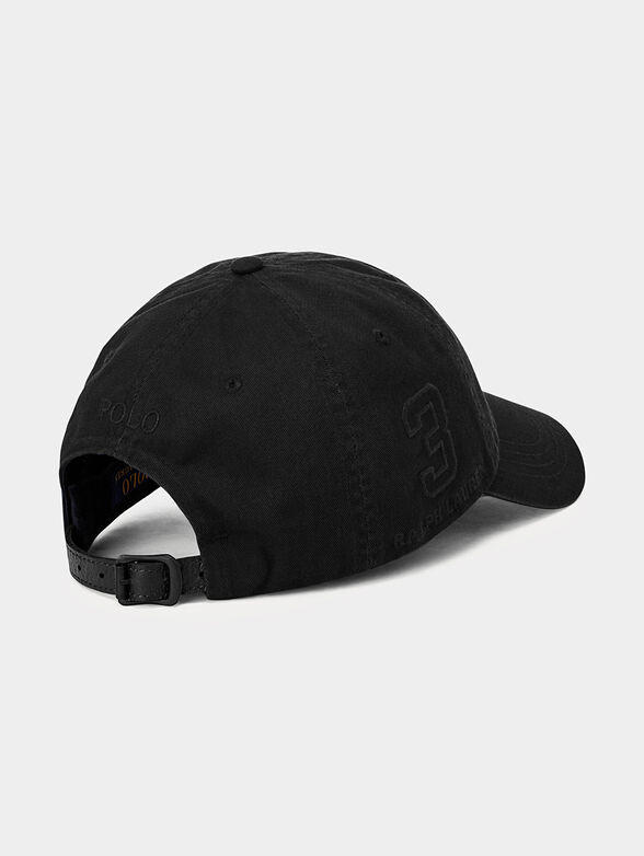 Black baseball cap with logo embroidery - 2