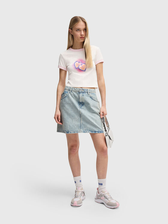 Скъсена тениска от памук - 2