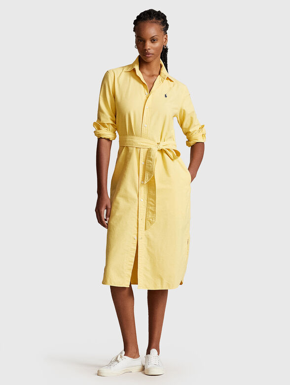 Belted dress in cotton  - 1