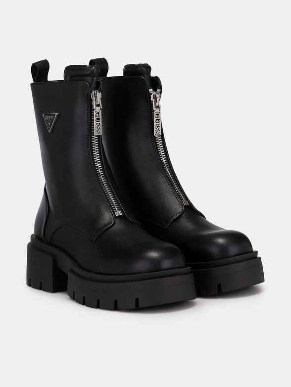 LEILA ankle boots with zipper and logo detail - 2