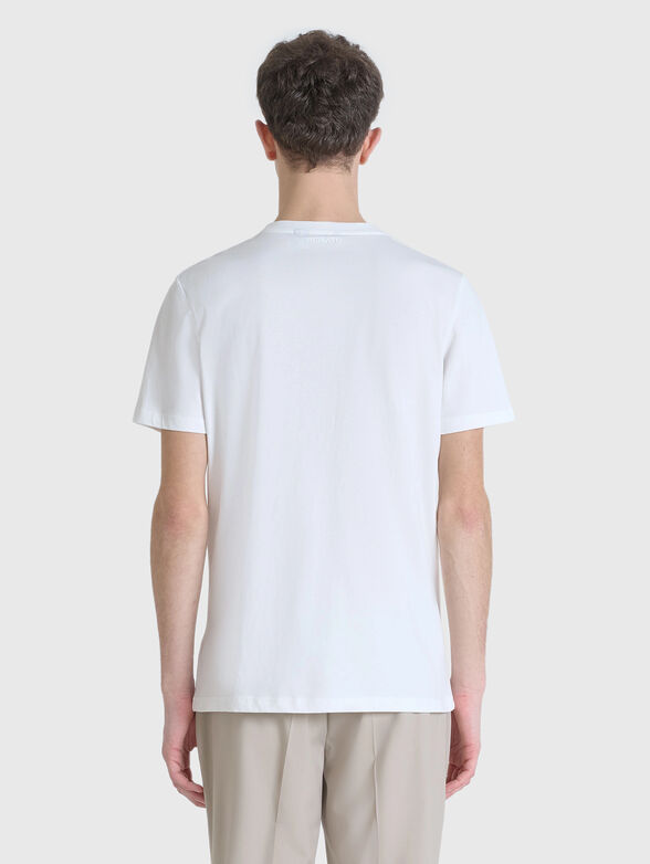 Cotton T-shirt with oval neckline and rubber detail - 2