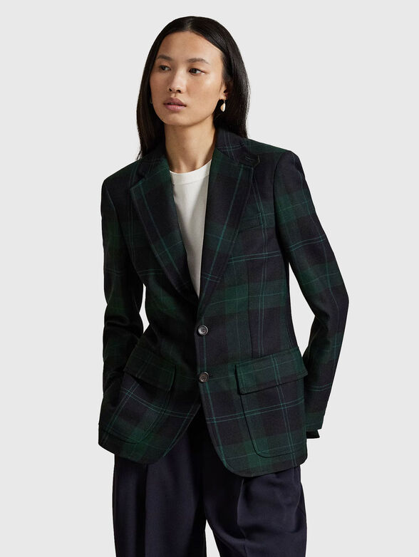 Single breasted plaid wool blazer - 1