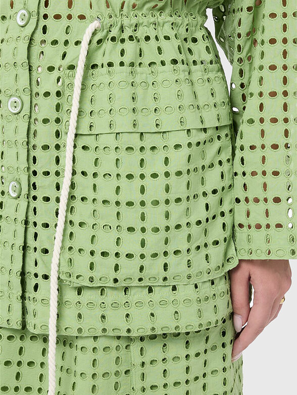 Perforated jacket in green   - 4