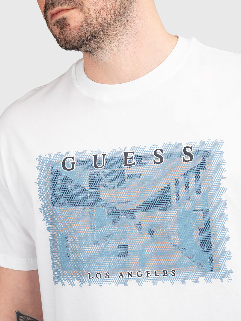 Cotton T-shirt with a graphic print - 3