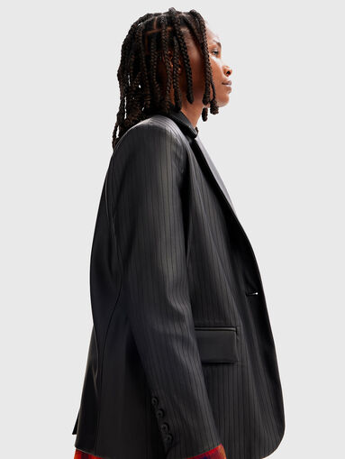 Faux leather blazer - 4