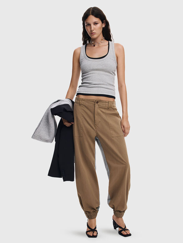 Pants with contrasting textures  - 6