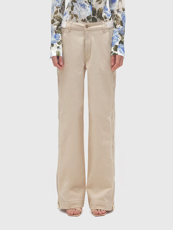 Straight trousers with side slits - 1