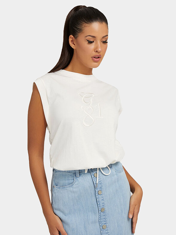 BRIDGETTE top with embroidered logo - 1