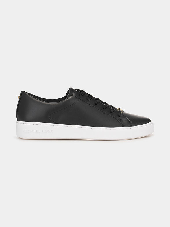 Black leather sneakers - 1