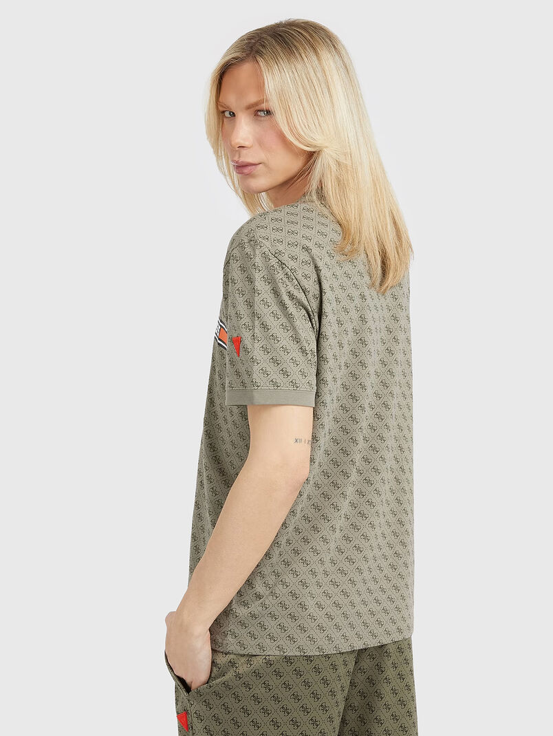JAMEY beige T-shirt with monogram print  - 3