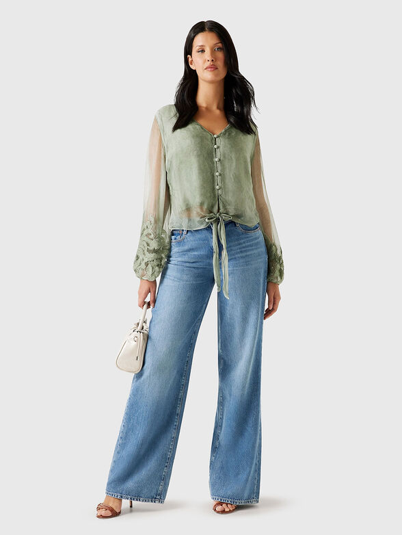 CAMILLA blouse with accent sleeves - 2