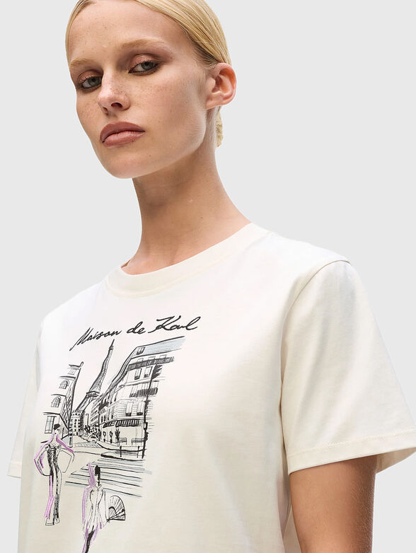 Black organic cotton T-shirt with print - 4