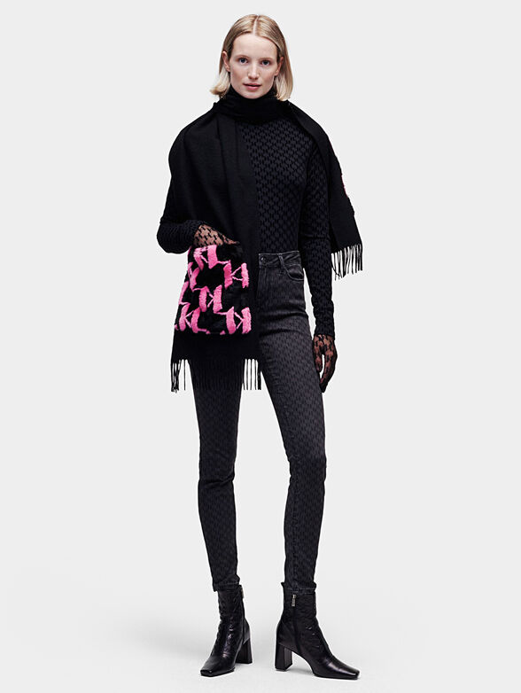 K/Monogram faux fur scarf - 2